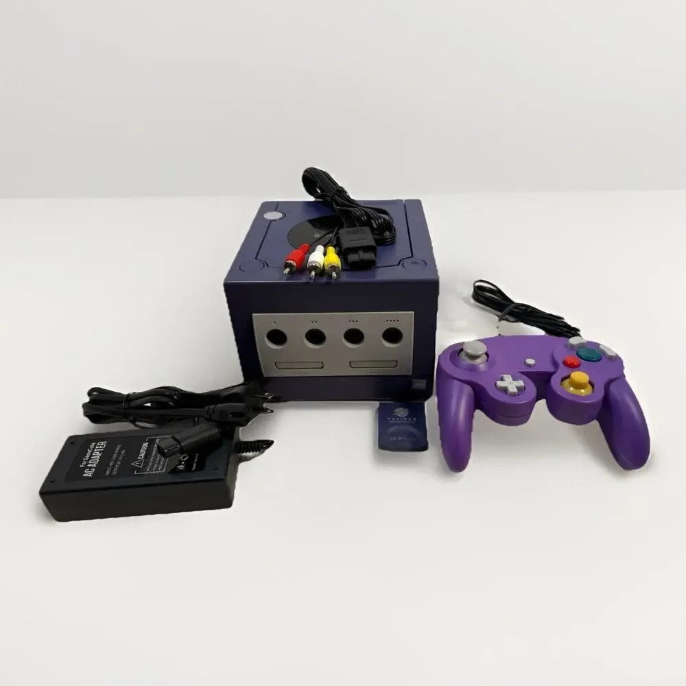 Nintendo Gamecube Purple Console Purple Controller AC AV Bundle NTSC-U/C A